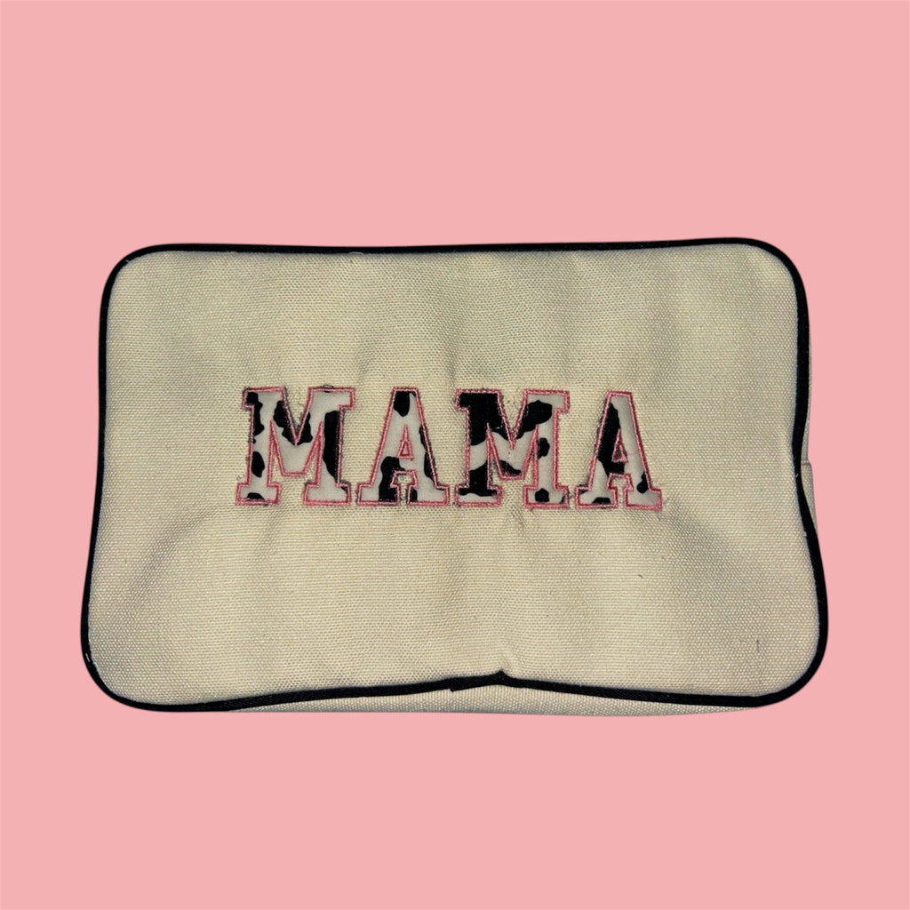 Embroidered “Mama” Appliqué Zipper Pouch
