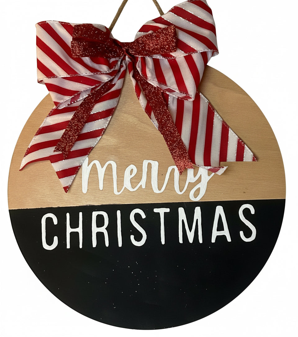Merry Christmas Wooden Door Hanger