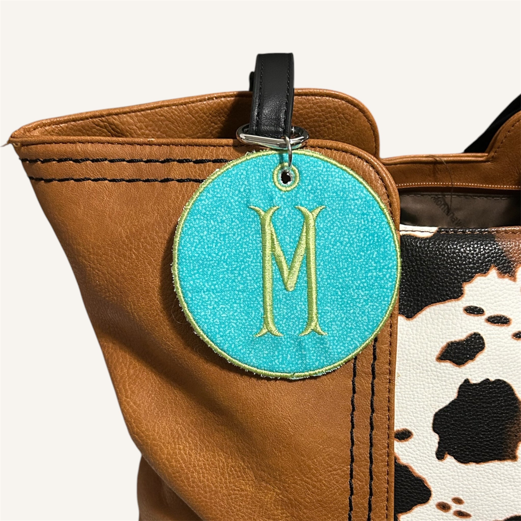 👜Personalized Embroidered Bag Tag - 3.5”
