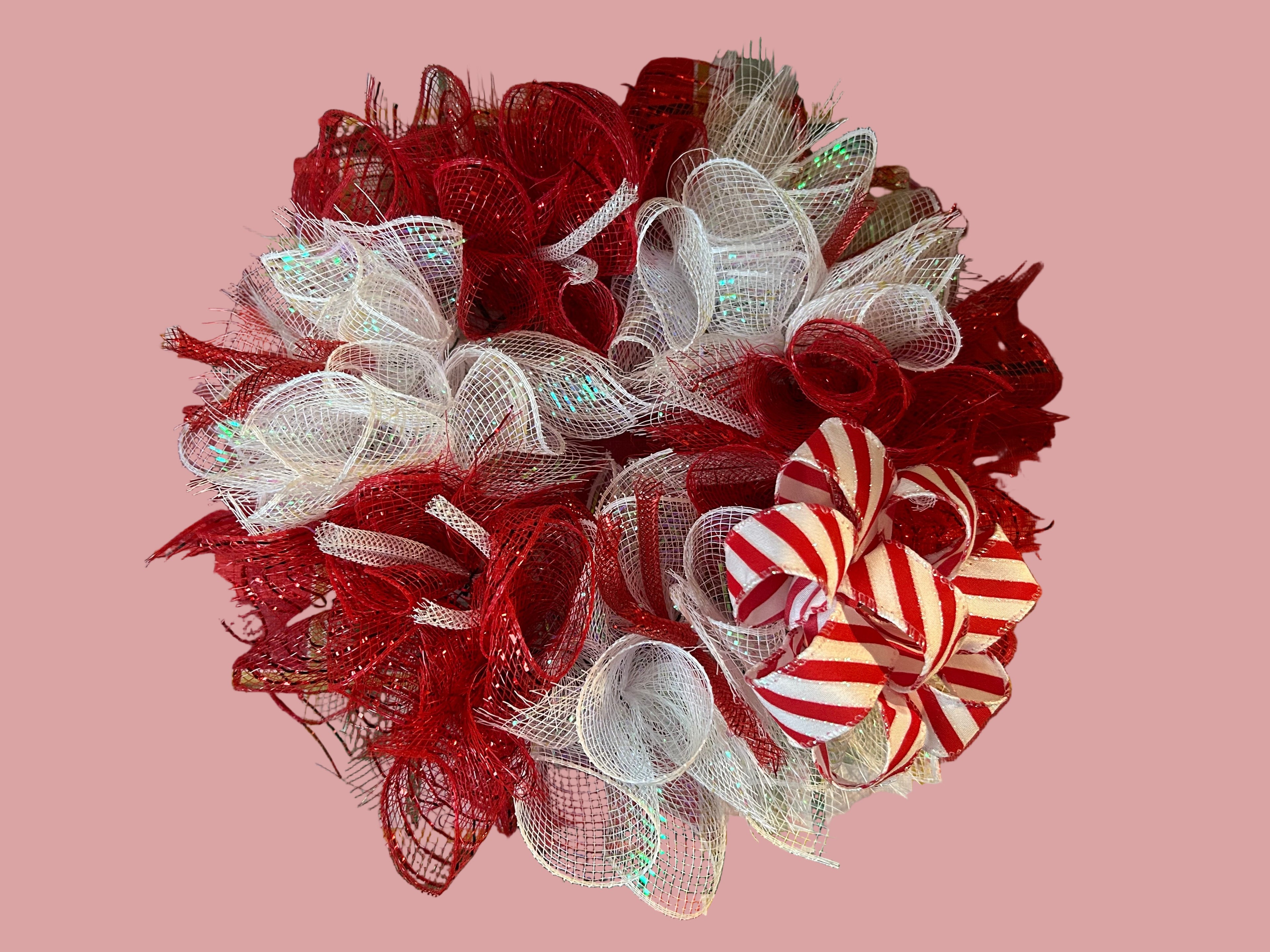 Mini Candy Cane Wreath – 10”