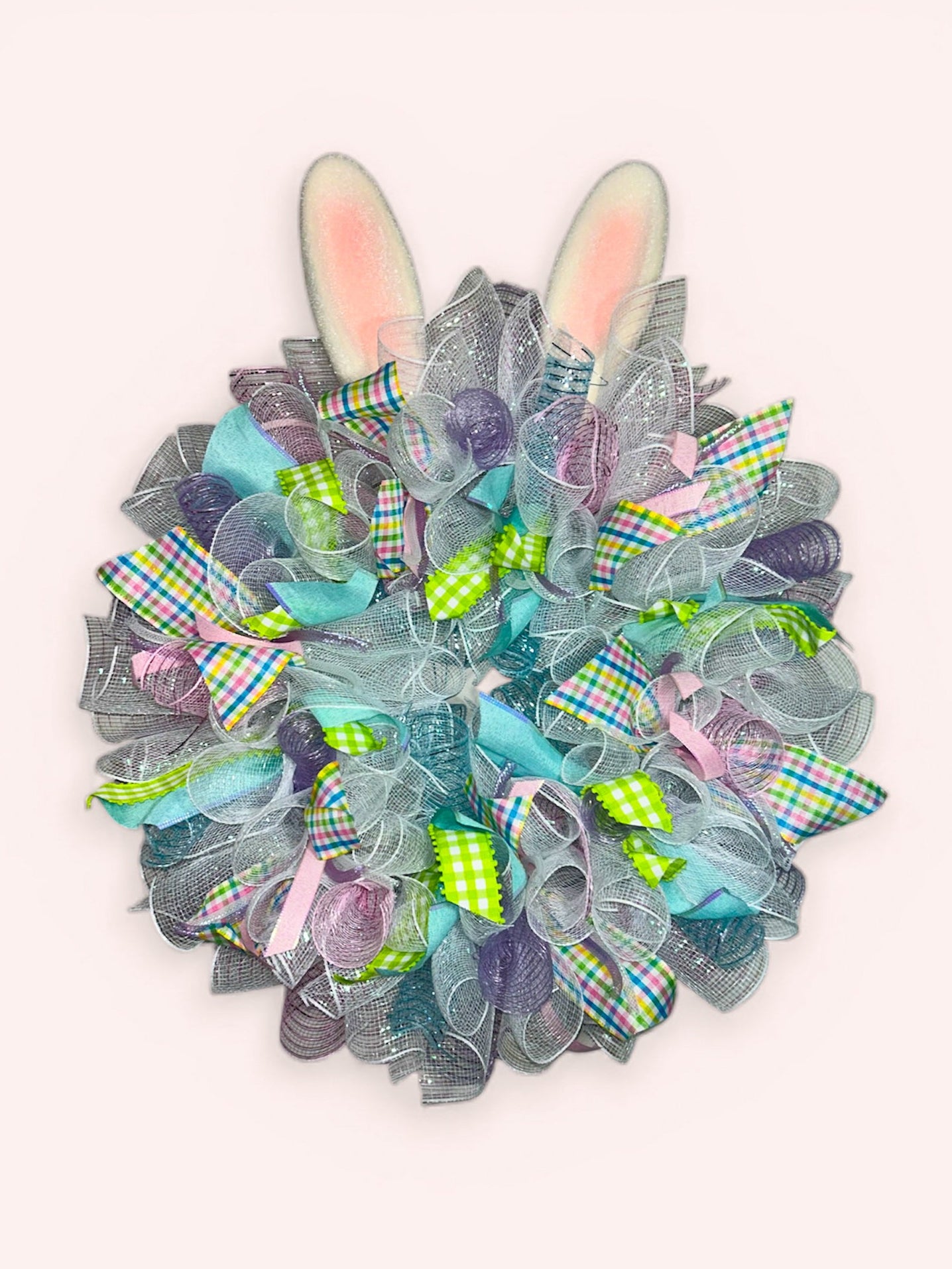🐰 Bunny Ears Easter Wreath – 19” Fluffed