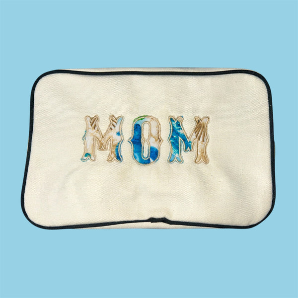 Embroidered “Mom” Appliqué Zipper Pouch