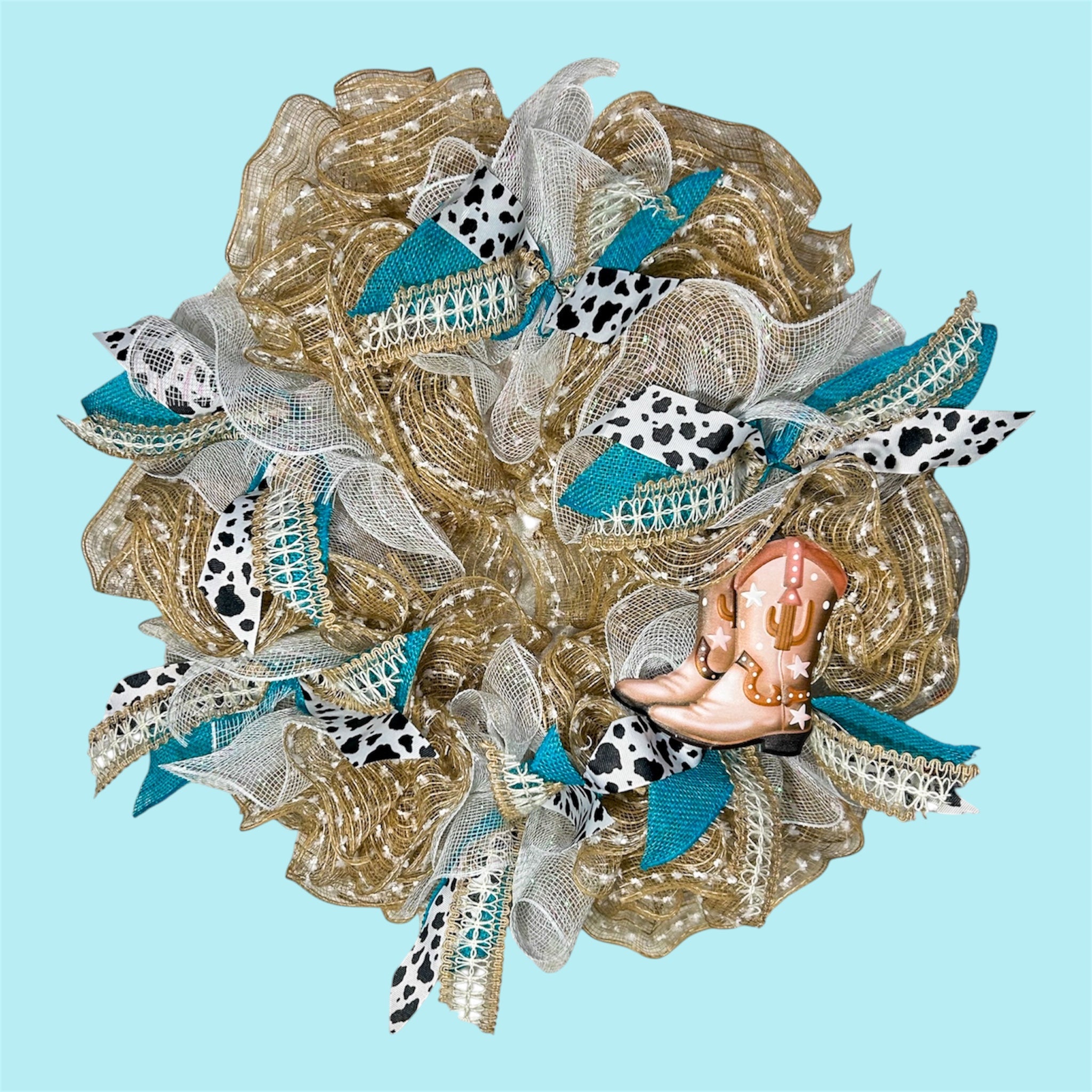 Country Cowgirl Wreath 🐮 - 22”