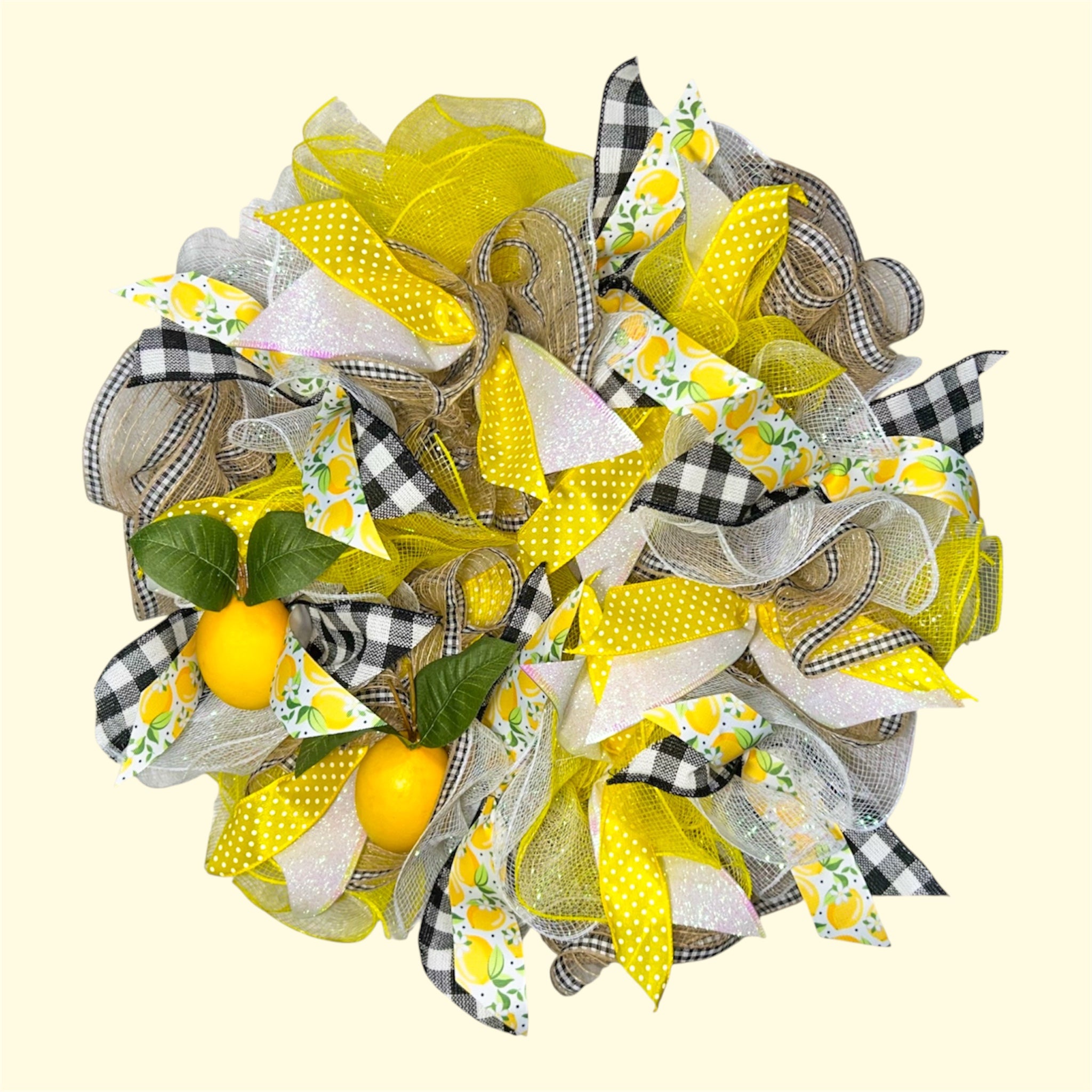 🍋 Burlap & Lemons Summer Wreath - 22”