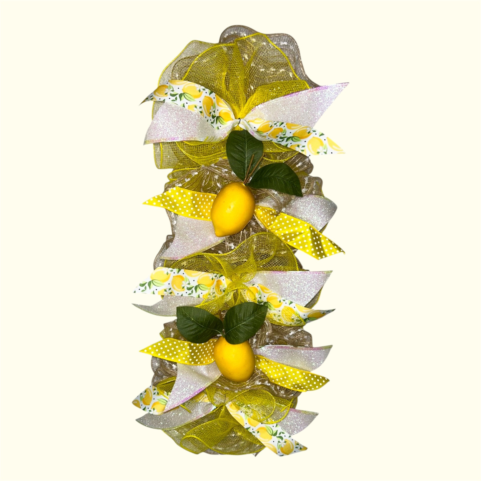 🍋 Burlap & Lemons Summer Swag Wreath - 22”
