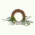 Coastal Blues Eucalyptus & Oyster Shell Wreath - 14”
